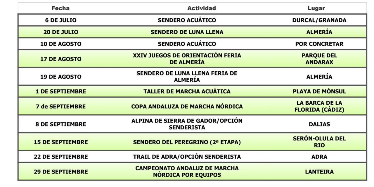 CALENDARIO DE ACTIVIDADES JULIO/AGOSTO Y SEPTIEMBRE 2024